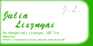 julia lisznyai business card